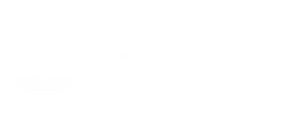 Logo Apple Podcast Horizontal Listen Blanco